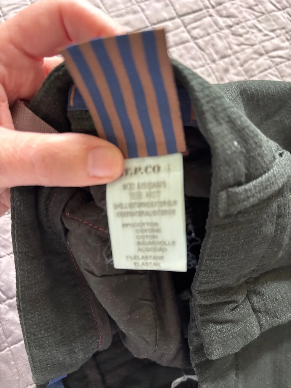 AT. P. Co Dan Men's Dark Slim high end textured Chinos size 50 34 x30